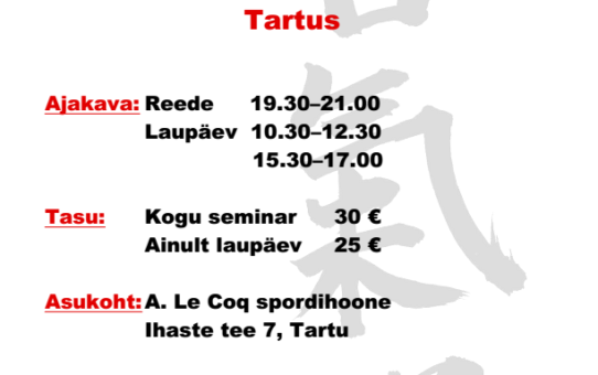 Philippe Gouttard aikido seminar 4 - 5. aprill Tartus